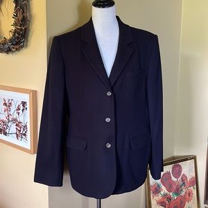 Vintage LL BEAN Size 16 Timeless Blazer Cashmere Wool 3-Btn Made Navy NEW